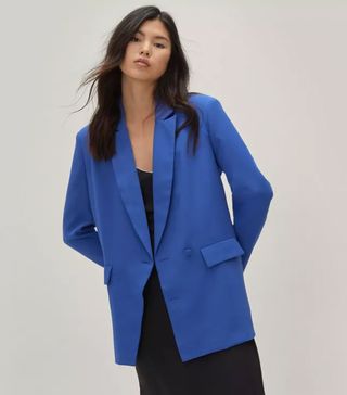 Nasty Gal + Tailored Double Breasted Long Sleeve Blazer