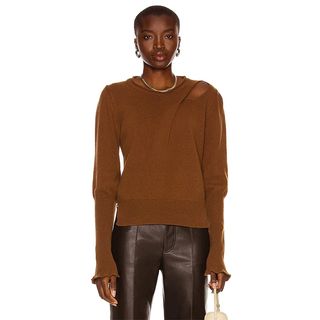 Aisling Camps + Recycled Cashmere Draped Crewneck Sweater