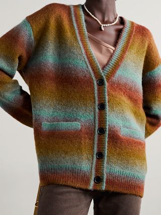 Re/Done + '90s Striped Wool-Blend Cardigan