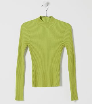 Who What Wear Collection + Lindsey Ribbed Mock-Neck Sweater ~ Kiwi