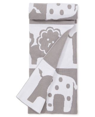 Kissy Kissy + Silver Jungle Knit Novelty Blanket