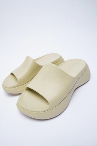 Zara + Rubberized Low Heel Sandals