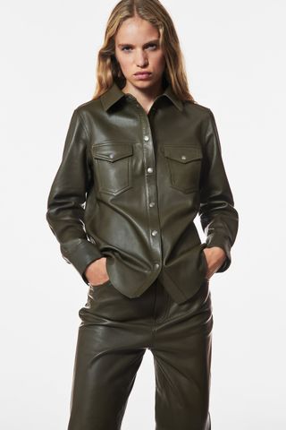 Zara + Leather Overshirt Limited Edition