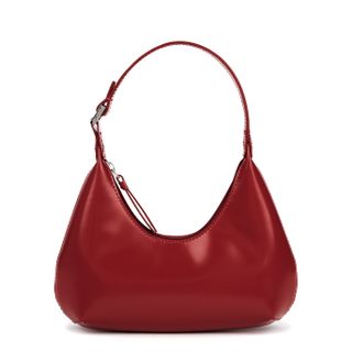 By Far + Baby Amber Red Leather Top Handle Bag