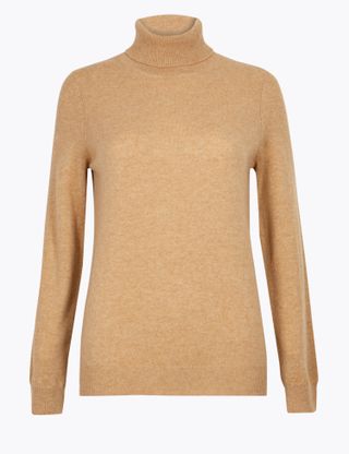 Marks and Spencer + Pure Cashmere Roll Neck Jumper