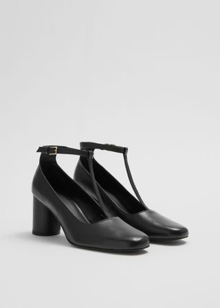 & Other Stories + T-Strap Leather Pumps