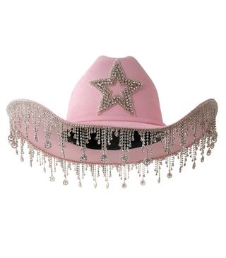 Kelsey Randall + Shania Pink Rhinestone Drip Cowboy Hat