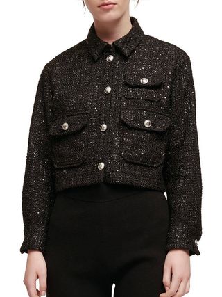 Maje + Cenatelli Sequin Tweed Jacket