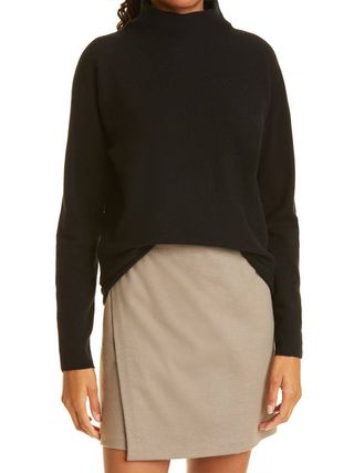 Vince + Trimless Wool & Cashmere Mock Neck Sweater