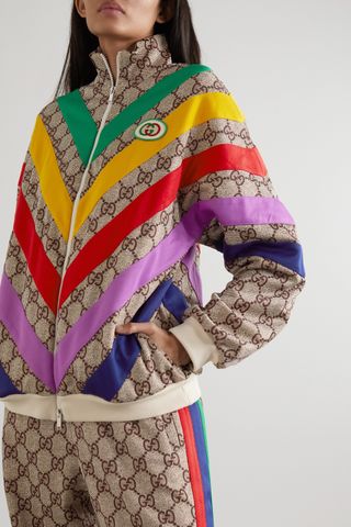 Gucci + Oversized Appliquéd Printed Tech Jersey Track Jacket