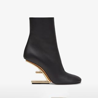 Fendi + Black Nappa Leather High-Heel Boots