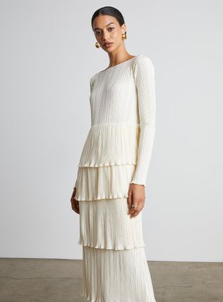 Who What Wear Collection + Venus Pleated Tiered Midi Dress