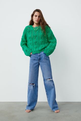 Zara + Knit Pompom Sweater