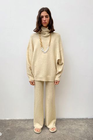 Zara + Wool Alpaca Oversized Turtleneck Sweater