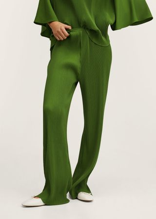 Mango + Pleated Wideleg Trousers