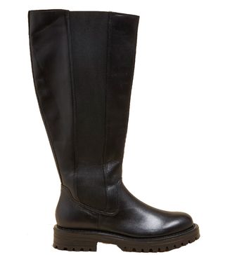 M&S Collection + Leather Chunky Chelsea Knee High Boots