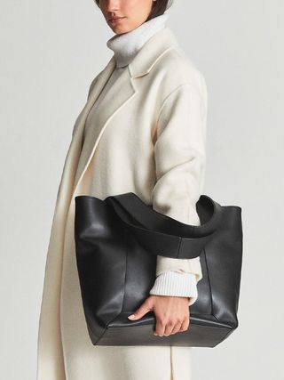 Reiss + Alma Black Leather Tote Bag