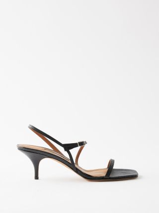 Emme Parsons + Hugo 50 Lizard-Effect Leather Sandals