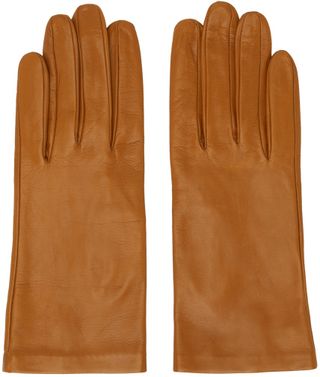 Dries Van Noten + Tan Leather Gloves