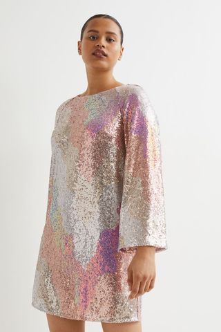 H&M + A-Line Sequined Dress