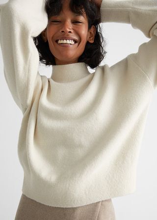 & Other Stories + Mock Neck Sweater in White