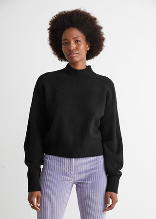 & Other Stories + Mock Neck Sweater in Black