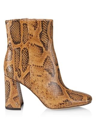 Sam Edelman + Codie Snake-Embossed Leather Ankle Boots