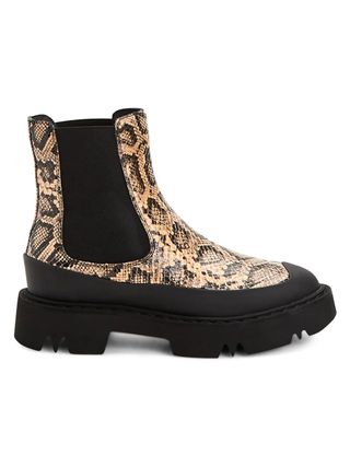 Aquatalia + Holly Snake-Print Leather Pull-On Hiking Boots
