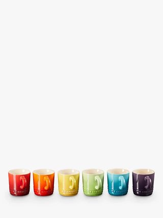 Le Creuset + Stoneware Rainbow Espresso Mugs, Set of 6