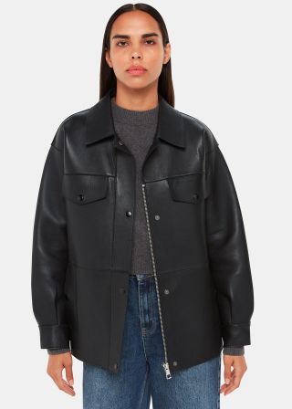 Whistles + Clean Bonded Leather Jacket