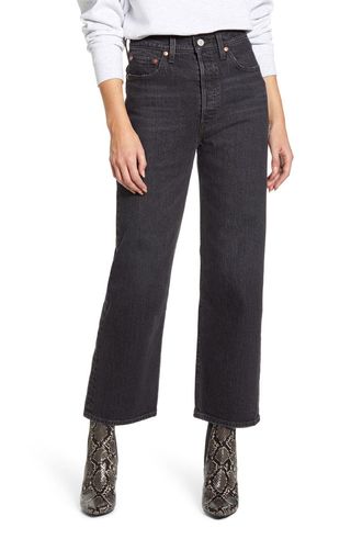 Topshop + Relaxed Flare Leg Jeans