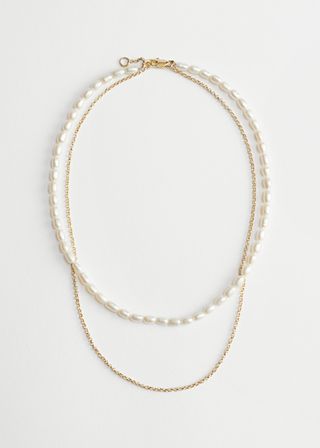 & Other Stories + Layered Pearl Chain Necklace