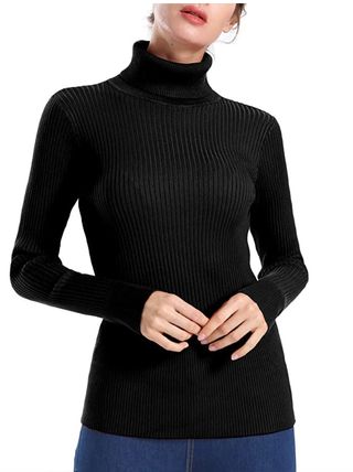 Ninovino + Turtleneck Ribbed Long Sleeve Sweater