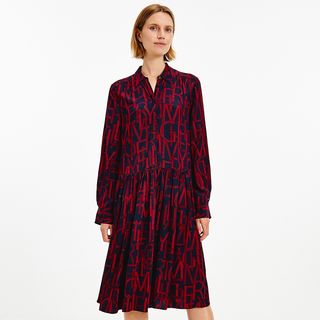 Tommy Hilfiger + Relaxed Fit Popover Logo Dress