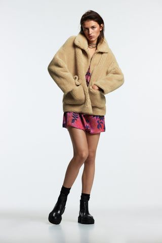 Zara + Double Faced Faux Fur Jacket