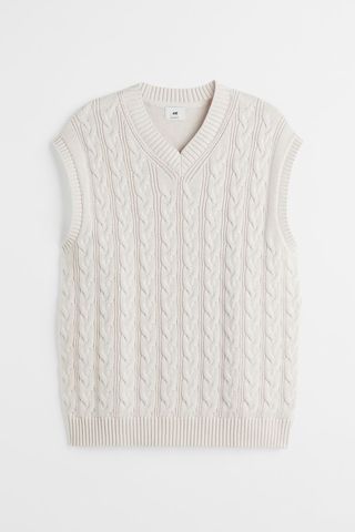 H&M + Relaxed Fit Cable-Knit Sweater Vest