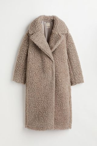 H&M + Wool-Blend Faux Shearling Coat