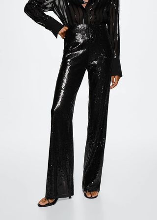 Mango + Sequinned Trousers