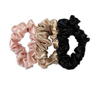 Slip + Pink, Black & Caramel Large Silk Scrunchies