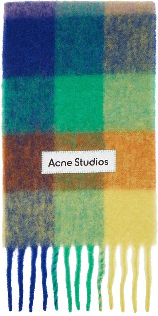 ACNE Studios + Multicolor Alpaca & Mohair Large Check Scarf