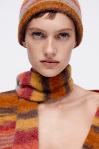 Zara + Striped Alpaca and Wool Scarf