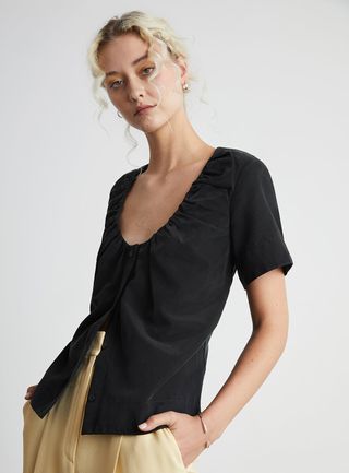 Who What Wear Collection + Fitz Gathered Scoop-Neck Top