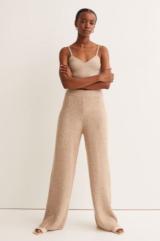 H&M + Ribbed Knit Trousers
