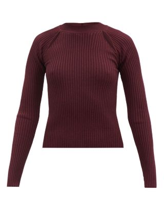 Staud + Hayes Keyhole Ribbed Knit Top