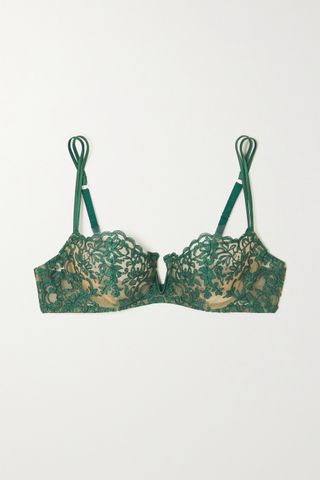 I.D. Sarrieri + Royal Jewel Embroidered Tulle Underwired Balconette Bra