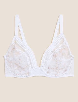 Marks and Spencer + Archive Embroidery Underwired Plunge Bra