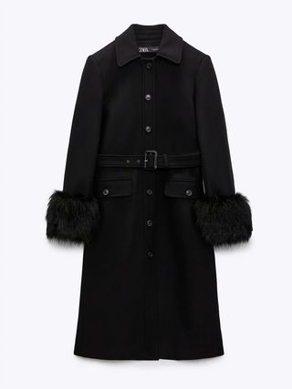 Zara + Fitted Wool Blend Coat