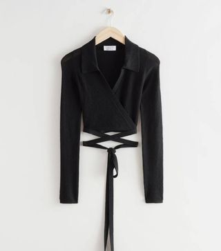 & Other Stories + Cropped Criss Cross Tie Cardigan