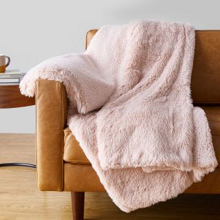 Amazon Basics + Shaggy Long Fur Faux Fur Sherpa Throw Blanket