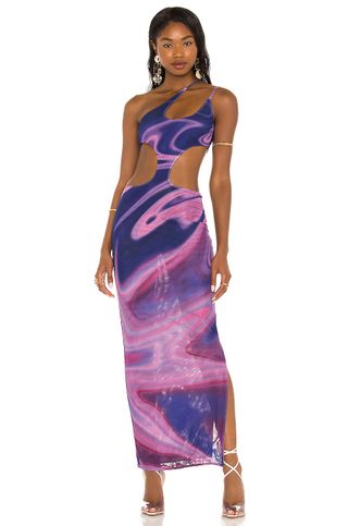 Farai London x Revolve + Aiya One Shoulder Dress in Purple